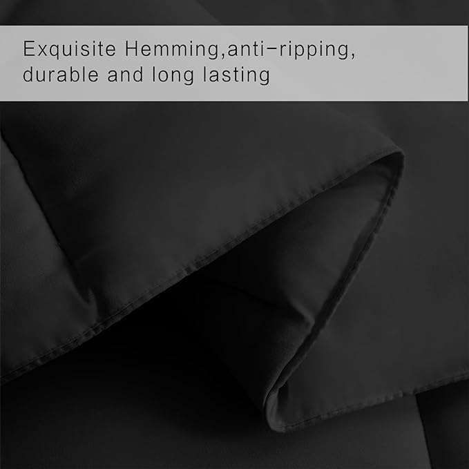 COHOME Quilted Queen Size Comforter - All-Season Down Alternative Duvet Insert - Luxury Hotel Winter Warm Black Comforter with Anti-Clump Tech & 8 Tabs- Reversible - Gift for Women & Men（88"x88"）