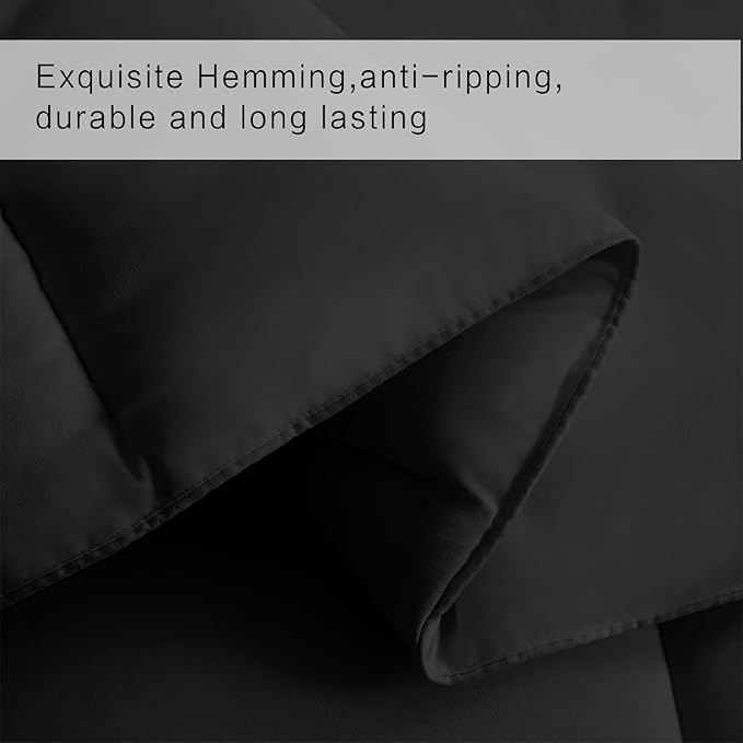 COHOME Quilted Twin XL Size Comforter - All-Season Down Alternative Duvet Insert - Luxury Hotel Soft Breathable Winter Warm Black Comforter with Anti-Clump Tech & 8 Tabs- Reversible（68"x92"）