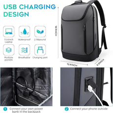 BANGE Business Smart Backpack Waterproof fit 15.6 Inch Laptop Backpack with USB Charging Port,Travel Durable Backpack
