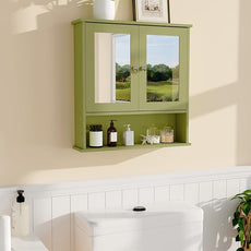 22.2 Inch Mirrored Medicine Cabinet for Bathroom, Over Toilet Wall-Mounted Storage Cabinet with Adjustable Shelf, Waterproof MDF Cabinet for Bathroom Organization