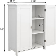 TaoHFE White Bathroom Floor Cabinet,Small Storages Cabinets with 2 Doors Bath Room Storage Cabinet,Small Bathroom Storage Cabinet for Living Room, Entryway,White