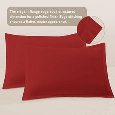 100-Percent Cotton Duvet Cover Set, Hidden Zipper Closure, Ultra Soft, Easy Care and Durable, Simple Bedding Style, Queen, Red (Comforter Not Included)