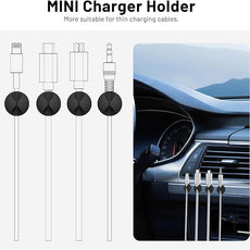 18 Pack Mini Cable Clips, Znben Cord Organizer Holder Adhesive Cord Management Charger Wire Holder Clips for Desk, Home, Office, Car, Cubicle, Nightstand Black