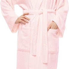 Arus Women's Hooded Classic Bathrobe Turkish Cotton Robe with Full Length Options