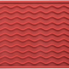 Silicone Dish Drying Mat for Multiple Usage,Easy clean,Eco-friendly,Heat-resistant Silicone Mat for Kitchen Counter or Sink,Refrigerator or Drawer Liner Red S 12 inches x 6 inches