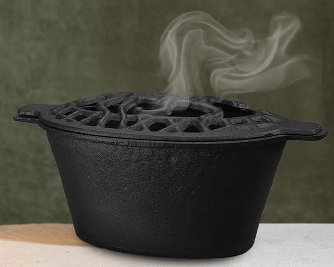 Fire Beauty Woodstove Steamer Stove Humidifier Cast Iron Lattice Top Rust Resistant 2.3 Quart Capacity (horse)
