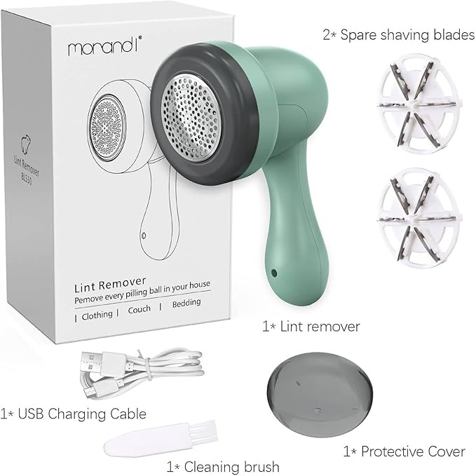 Fabric Shaver, Lint Remover for Clothes, Electric Lint Shaver with 6-Leaf Blades, Sweater Shavers to Remove Pilling for Clothing, Couch, Furniture, Fuzz, Lint Ball, Pillings, USB Rechargeable