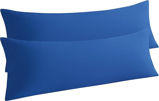 NTBAY Body Pillow Cases Set of 2, 2 Pack Brushed Microfiber 20x54 Pillow Cases, Soft, Wrinkle, Fade, Stain Resistant Royal Blue Pillow Cases with Envelope Closure, 20x54 Inches, Royal Blue