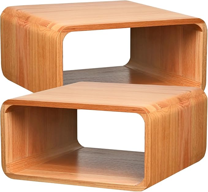 Wooden Cube Storage Bookcase Organizer, Bookshelf for Bedroom, Livingroom, Dormroom, Home Office, Studyroom, Home Decor and Contemporary Spaces (Red Oak | Pack of 2)