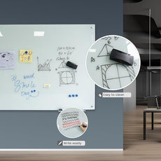 Magnetic Glass Dry Erase White Board Whiteboard Glass Writeboard 40