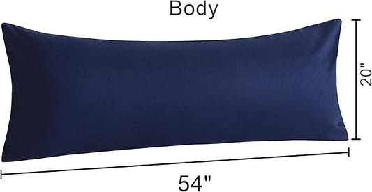NTBAY Cotton Body Pillowcase - Envelope Closure 20x54 Pillowcase, Breathable and Soft Bed Pillow Case, Navy Blue