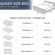 HEVUMYI Olive Green Queen Comforter Set - 7-Piece All Season Bed in a Bag Queen, Ultra Soft Bedding Set with Comforter, Flat Sheet, Fitted Sheet, Pillowcases, Pillow Shams, Olive Green
