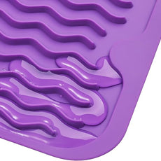 Silicone Dish Drying Mat for Multiple Usage,Easy clean,Eco-friendly,Heat-resistant Silicone Mat for Kitchen Counter or Sink,Refrigerator or Drawer Liner Purple S 12 inches x 6 inches