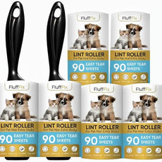 Extra Sticky Lint Roller Set 6 Pack 540 Sheets Wide Lint Remover Refills with 2 Easy Grip Handles Pet Hair Remover for Clothes Furniture Car Seats Bedding Couch Carpet and Laundry