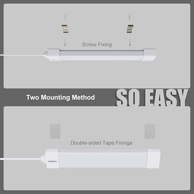 Under Cabinet Lights with Plug. 2700K-6500K Dimming and Color. with Wireless Control Panel and Remote Control.36W 3600LM for Garage, Kitchen, Bathroom, Closet, Office (45 inch-2PCS)
