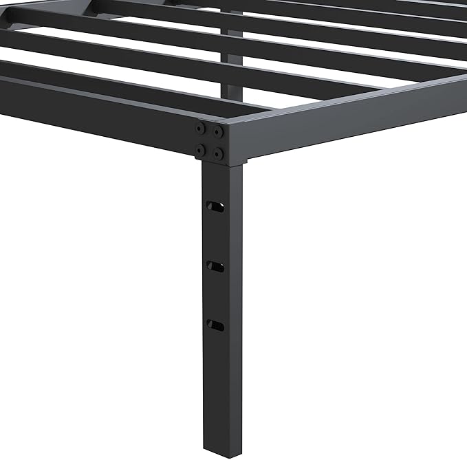 Heavy Duty Twin Bed Frame No Box Spring Needed, 14 Inch Metal Platform Bed Frame Twin Support Up to 2500 lbs, Easy Assembly, Noise Free, Black
