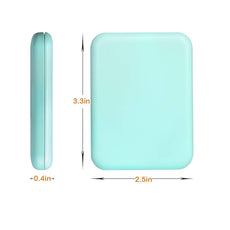 Kintion Pocket Mirror, 1X/3X Magnification LED Compact Travel Makeup Mirror with Light for Purse, 2-Sided, Portable, Folding, Handheld, Small Lighted Mirror for Gift, Cyan