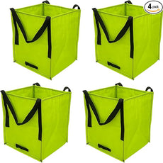 DURASACK Heavy Duty Storage Tote Bag 22-Gallon Rugged Woven Polypropylene Moving Bag, Reusable Self-Standing Design, Holds up to 500 Pounds, Pack of 4, Lime Green