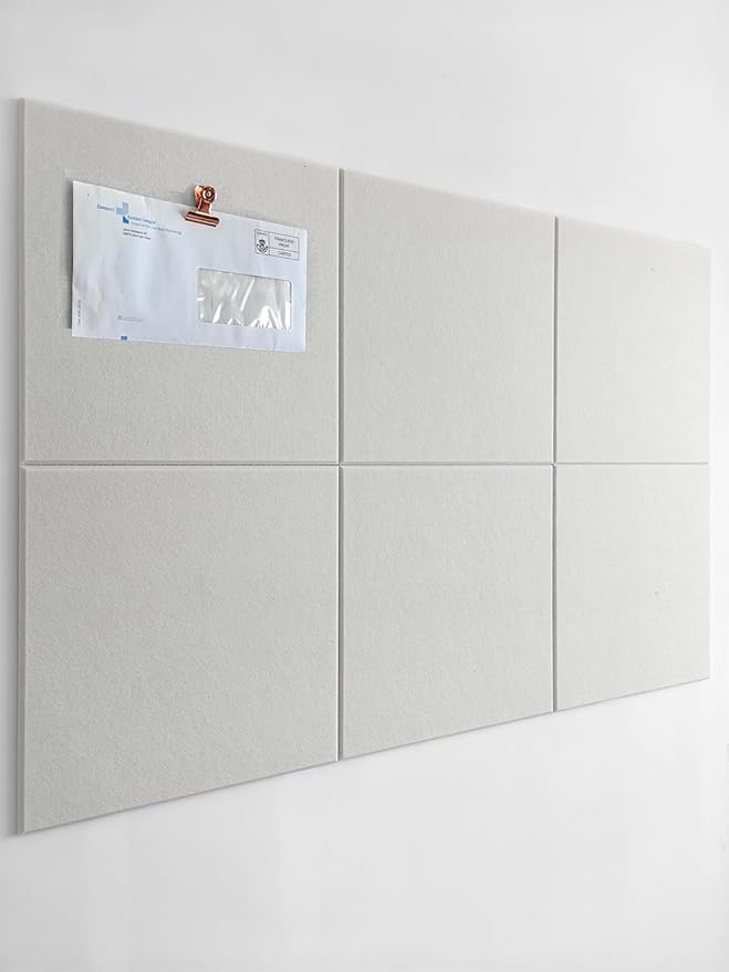 Cork Board 24 x36 Alternative - 6 Pack Felt Wall Tiles with Safe Removable Adhesive Tabs, Cork Boards for Walls Cork Board for Home Office Pin Board Tack Board - Warm White
