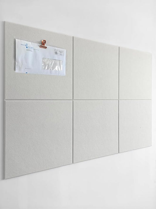 Cork Board 24 x36 Alternative - 6 Pack Felt Wall Tiles with Safe Removable Adhesive Tabs, Cork Boards for Walls Cork Board for Home Office Pin Board Tack Board - Warm White
