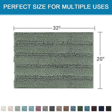H.VERSAILTEX Bath Rugs for Bathroom Non Slip Bath Mats Extra Thick Chenille Striped Rug 20