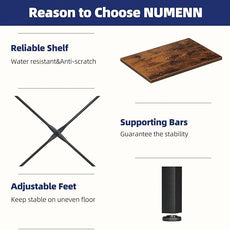 NUMENN 6-Tier Bookshelf Triple Column Bookcase with 17 Adjustable Open Display Shelves, Modern Book Shelves，Rustic Industrial Style Bookshelves for Bedroom, Living Room and Home Office, Vintage