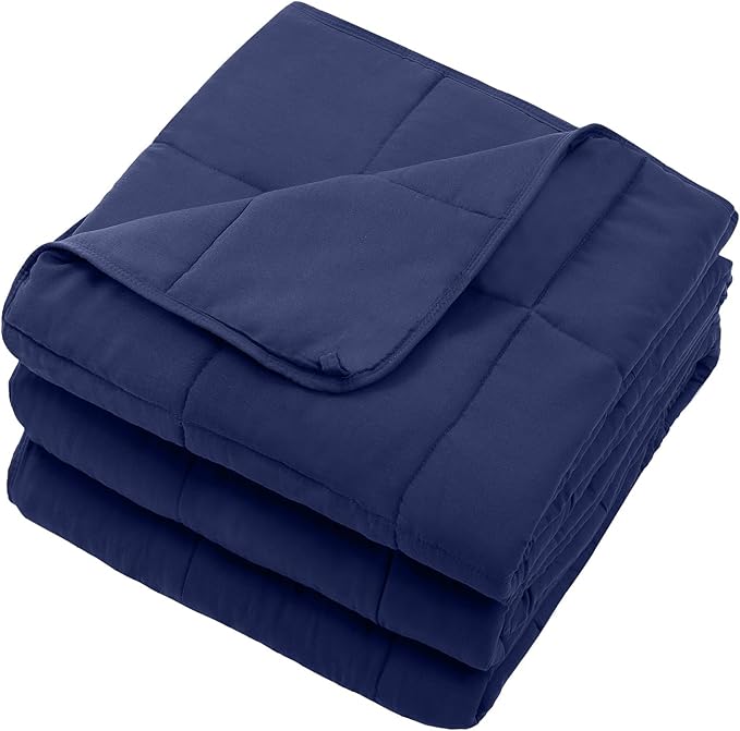 Navy Blue Weighted Blanket for Adults 25lbs, 88"x104", Cal King Cooling Heavy Throw Blanket for 220-280lbs, Microfiber Soft Thick Big Blankets Weighted Comforter Gift for Sleeping