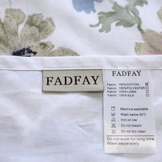 FADFAY 4-Piece Shabby White Floral Bed Sheet Set Cotton Bed Sheets, Twin