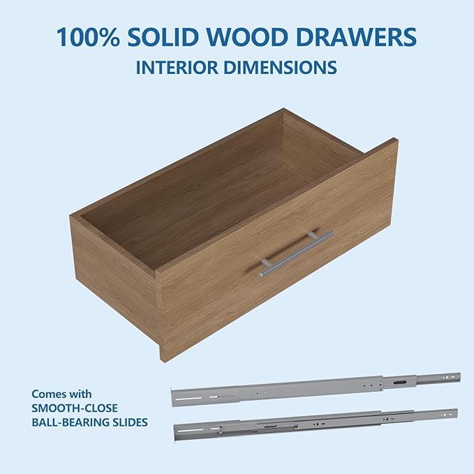 Modular Closet System, 78" Wide Closet Organizer System with Hanging and Drawers, Wood Tower Closet Storage for Walk In Closets, Wall Mounted Wardrobe Organizer Kit System, Bedroom, Wood