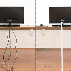 Alex Tech 25ft - 1 inch Cord Protector Wire Loom Tubing Cable Sleeve Split Sleeving for USB Cable Power Cord Audio Video Cable - Protect Cat from Chewing Cords - White