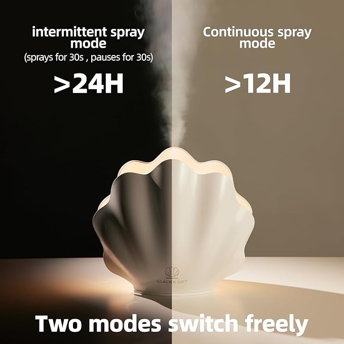 Essential Oil Diffuser 260ML, Shell Aroma Diffuser with Remote Control, 7 Colors LED Night Light for Bedroom Home Relaxation