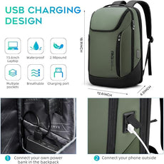 BANGE Business Smart Backpack Waterproof fit 15.6 Inch Laptop Backpack with USB Charging Port,Travel Durable Backpack