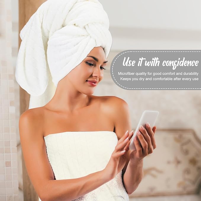 16 Pack Microfiber Bath Towels Bulk 27'' x 60'' Oversized Size Bath Towel Highly Absorbent Extra Large Soft Drying for Shower Beach Winter Salon Sport Gym Party (Wheat,White)