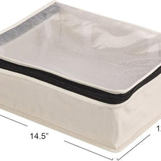 Household Essentials 3321-1 Cedarline Natural Cotton Canvas Zippered Sweater Bag | Storage Bag for Closets and Under the Bed | 2-Pack