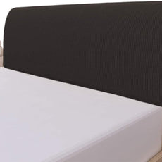 Easy-Going Stretch Bed Headboard Cover,Small Square Jacquard Headboard Slipcover, Dustproof Bed Head Cover for Bedroom (King,Chocolate)