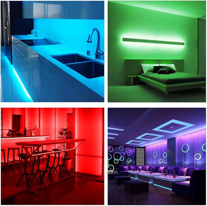 DAYBETTER Led Strip Lights Smart with App Control Remote, 5050 RGB for Bedroom, Music Sync Color Changing for Room Party 50ft
