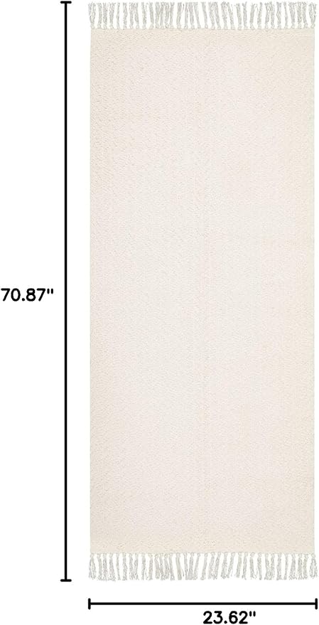 Lahome Boho Kitchen Runner, 2x6 Laundry Room Rug Lightweight Runners for Hallways Washable Runner Rug with Tassels, Farmhouse Cotton Beige Throw Rugs Non Shedding Carpet for Entryway Bathroom