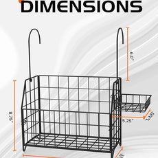 Large Rustproof Shower Caddy Hanging, 304 Stainless Steel Hanging Shower Organizer Basket for Bathroom & Bathtub, Over the Rod Shower Rack for Shampoo, Conditioner, Soap & Bath Accessories(Black)