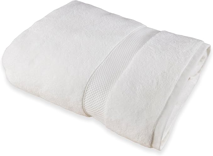 Maisonette Loft Egyptian Cotton Turkish Bath Towels - Soft, Absorbent - Ideal Quick Dry Large Luxury Bathroom Towel Set for Shower (30" x 58", 4 Pack) - White