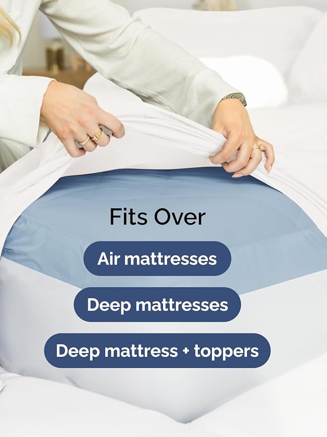 Extra Deep Pocket King Sheets - 4 Piece Breathable & Cooling Bed Sheets - Hotel Luxury Bed Sheet Set - Soft, Wrinkle Free & Comfy - Easily Fits Extra Deep Mattresses - Deep Pocket Antique White Sheets