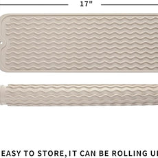 Silicone Dish Drying Mat for Multiple Usage,Easy clean,Eco-friendly,Heat-resistant Silicone Mat for Kitchen Counter,Sink,Bar,Bottle,or Cup Tapioca M 17 inches x 6 inches