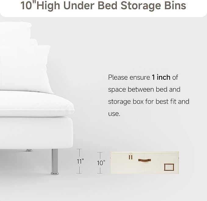 StorageWorks Under Bed Storage Bins, 10'' Underbed Storage Containers with Lid, 77L Clothes Organizer for Bedding, Blankets, Sweaters, Shoes, 2-Pack