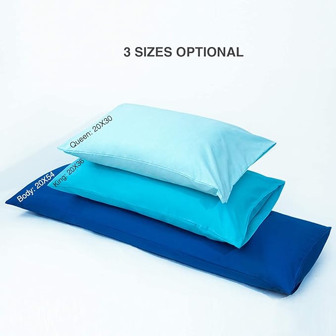 FLXXIE Microfiber Pillow Cases Queen Size Set of 2, Soft Pillowcases with Envelope Closure, Wrinkle Resistant Pillow Covers, 20x30, Aqua