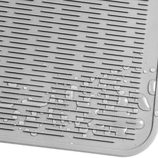 Silicone Dish Drying Mat for Multiple Usage,Easy clean,Eco-friendly,Heat-resistant Silicone Mat for Kitchen Counter or Sink,Refrigerator or Drawer Liner Grey XL 18 inches x 16 inches