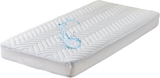 Kingnex Waterproof Quilted Mattress Protector Pad Fitted Padded Matress Cover with Deep Pocket Twin Size