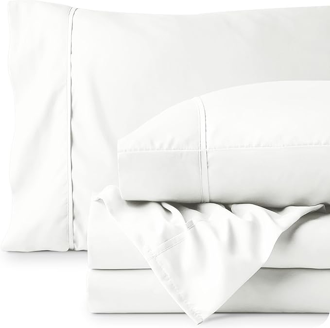 Bare Home King Sheet Set - Luxury 1800 Ultra-Soft Microfiber King Bed Sheets - Double Brushed - Deep Pockets - Easy Fit - 4 Piece Set - Bedding Sheets & Pillowcases (King, Cream) BareHome