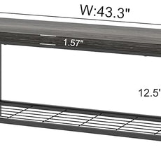 FOLUBAN Industrial Shoe Storage Bench for Entryway Hallway, Rustic Indoor Shoe Rack Bench Seat for Living Room Bedroom, 43.3 Inch Dark Gray