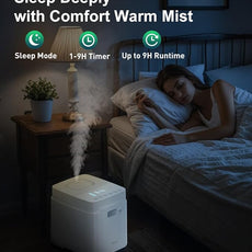 Mifasol Stainless Steel Humidifier, 3.3L/0.87Gal Steam Humidifier Large Room up to 800 sq ft, Easy to Clean Warm Mist Humidifiers for Bedroom Baby Nursery Home Office, White