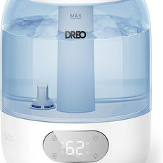 Dreo Humidifiers for Bedroom, Cool Mist Ultrasonic Humidifiers with 30Hr Runtime, Top Fill 3L Tank, Easy Clean, Humidity Sensor, Night Light for Baby, Nursery, 360° Nozzle for Plants and Home, Blue