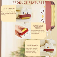 Pet Hair Removal Roller, Dual Purpose Adhesive Washing Device, Red and White